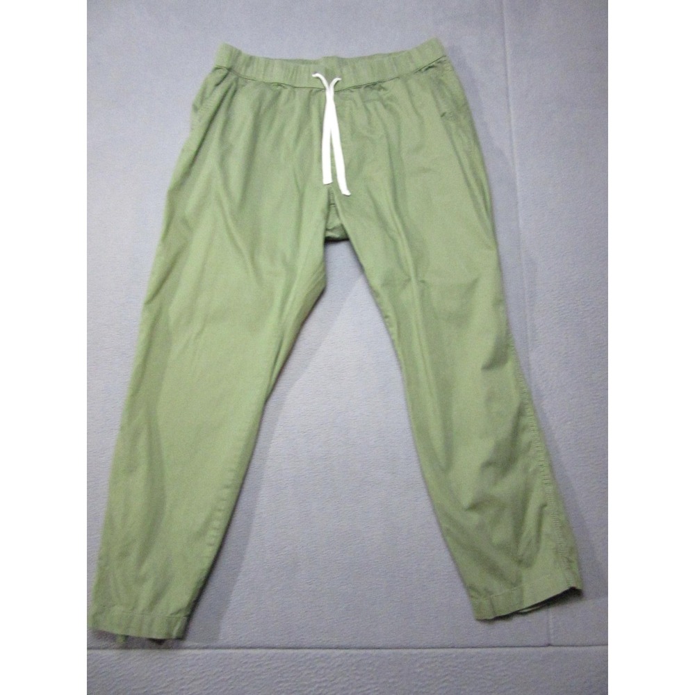 Pact Pants Womens XL Green Elastic Waist Drawstring Canvas Casual Lightweight